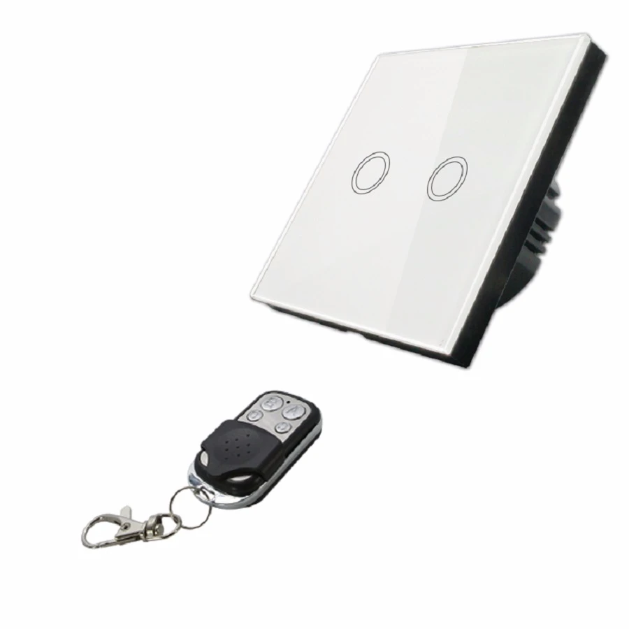 EU Standard VHOME Smart Touch Switch 2 Gang 1 Way,White Crystal Glass Switch Panel Sensor Switch with Wireless RF433Mhz Remote
EU Standard VHOME Smart Touch Switch 2 Gang 1 Way,White Crystal Glass Switch Panel Sensor Switch with Wireless RF433Mhz Remote