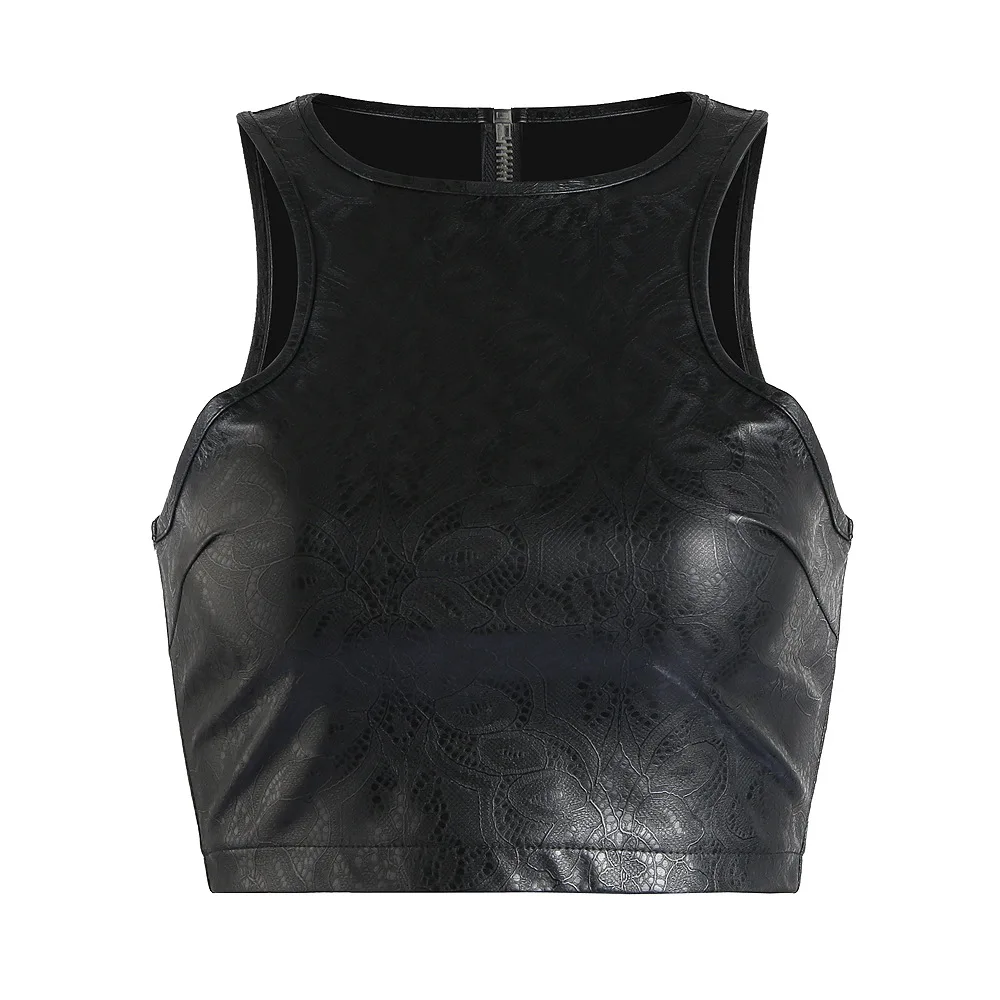 Summer Black Embossed PU Faux Leather Tank Top Sexy Zipper Camis Women Tops Slim Party Crop Top Fall Vest S-2XL
Summer Black Embossed PU Faux Leather Tank Top Sexy Zipper Camis Women Tops Slim Party Crop Top Fall Vest S-2XL