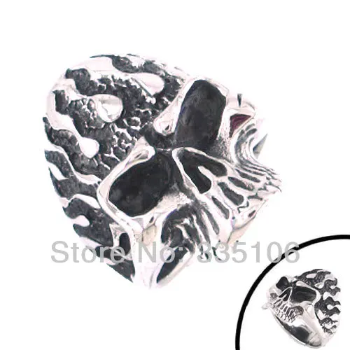

Free Shipping! Vintage Gothic Skull Ring Stainless Steel Jewelry Motor Biker Punk Men Ring SWR0106