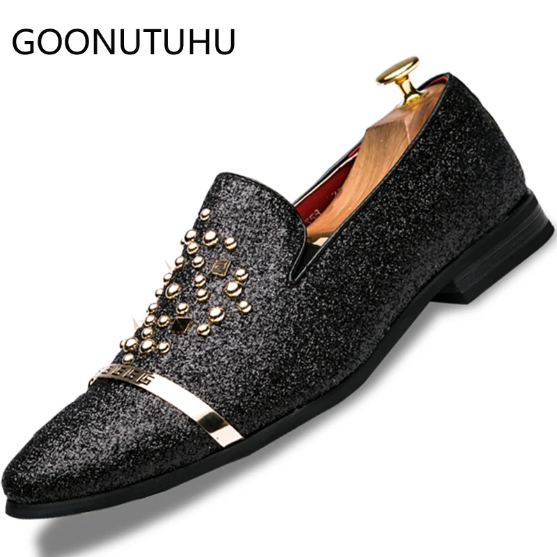 Fashion men's shoes casual leather rivet loafers male party silver black slip on shoe man new comfortable shoes for men hot sale
Fashion men's shoes casual leather rivet loafers male party silver black slip on shoe man new comfortable shoes for men hot sale