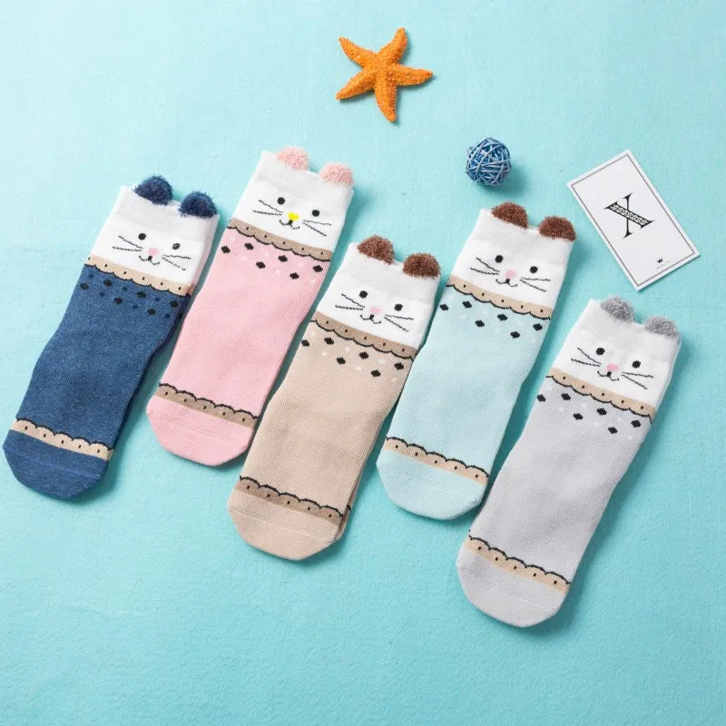 5 Pairs Kids Soft Cotton Sock Cat Pattern Baby Styles Anti-Slip Socks for Girls boys Pink Blue Grey Sock for Spring Autumn
5 Pairs Kids Soft Cotton Sock Cat Pattern Baby Styles Anti-Slip Socks for Girls boys Pink Blue Grey Sock for Spring Autumn