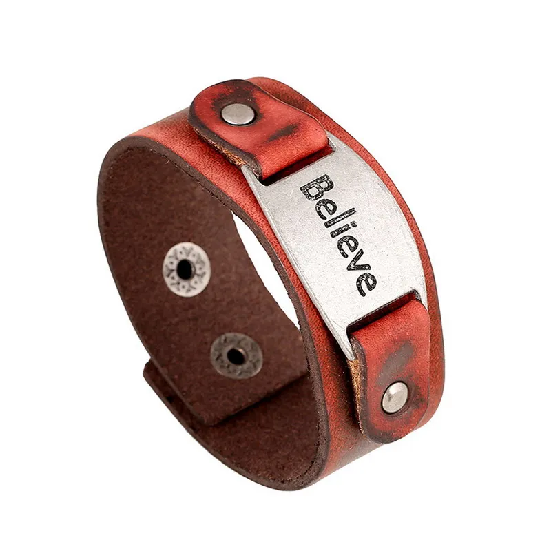 New! Believe Bracelet Fashion Wild Wide Bracelet Genuine Leather Bracelets For Men Women Fashion Stainless Steel Bracelets.
New! Believe Bracelet Fashion Wild Wide Bracelet Genuine Leather Bracelets For Men Women Fashion Stainless Steel Bracelets.