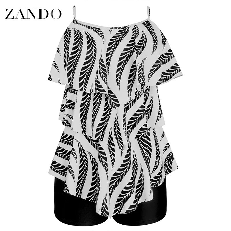 Zando Plus Size Two Piece Swimsuit Leaf Printed Swimwear Women Ruffle Tankini Push Up Swimsuit Shorts Bathing Suit 2XL Beach Pad
Zando Plus Size Two Piece Swimsuit Leaf Printed Swimwear Women Ruffle Tankini Push Up Swimsuit Shorts Bathing Suit 2XL Beach Pad