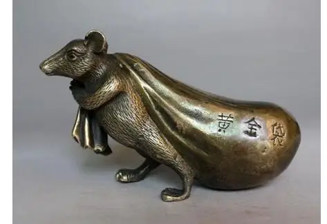 collecting OLD copper brass Mouse holding a bag of gold Statue decoration brass factory outlets
collecting OLD copper brass Mouse holding a bag of gold Statue decoration brass factory outlets
