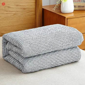 Home textile washed cotton gauze blanket light gray grid towel blankets blue throw bed cover Spring Summer bedspread 150*200cm
Home textile washed cotton gauze blanket light gray grid towel blankets blue throw bed cover Spring Summer bedspread 150*200cm