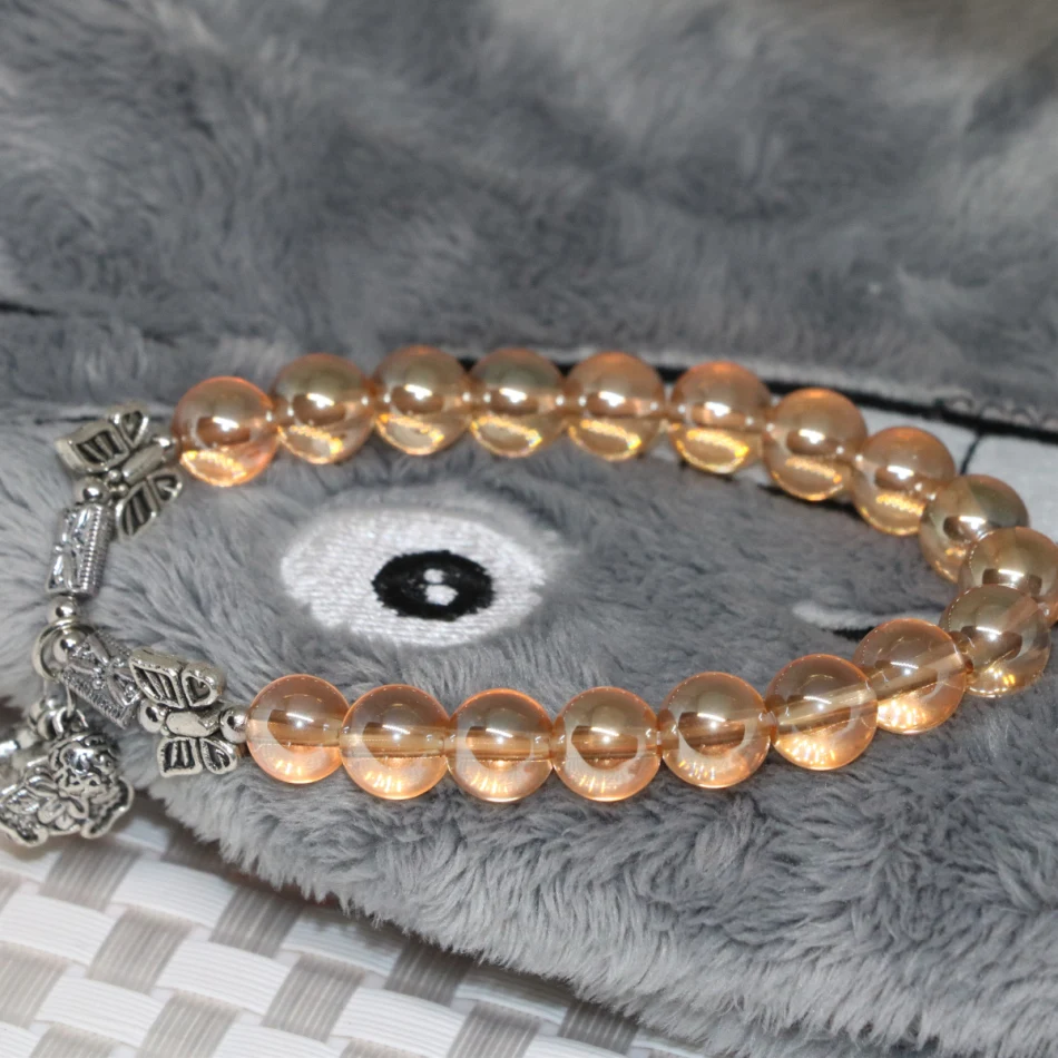 Original design top quality bracelet electroplated champagne crystal 8mm round beads women luxury jewelry 7.5inch B2185
Original design top quality bracelet electroplated champagne crystal 8mm round beads women luxury jewelry 7.5inch B2185