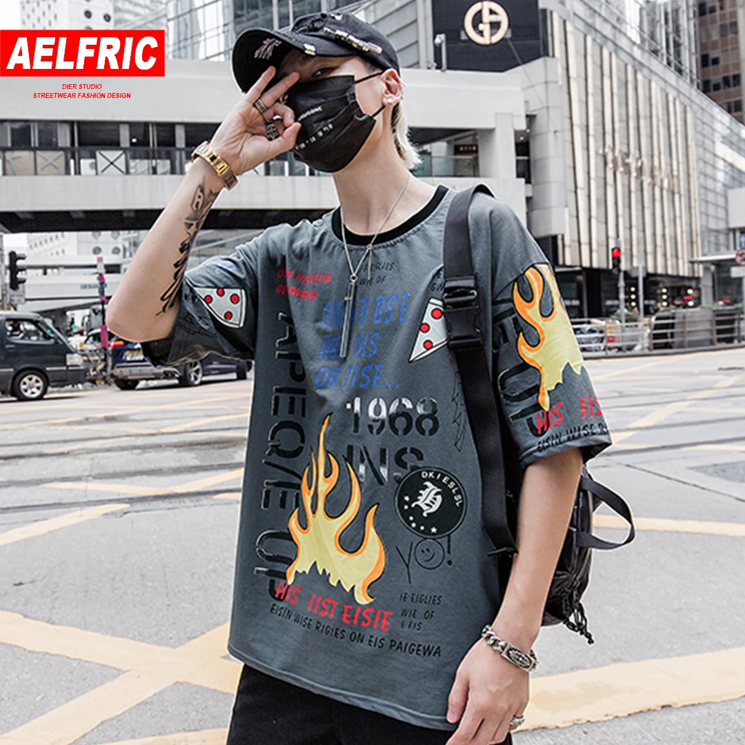 AELFRIC Fire Flame Graffiti Letter Print T Shirts Harajuku Hip Hop Streetwear 2019 Summer Fashion Casual Short Sleeve T Shirts
AELFRIC Fire Flame Graffiti Letter Print T Shirts Harajuku Hip Hop Streetwear 2019 Summer Fashion Casual Short Sleeve T Shirts
