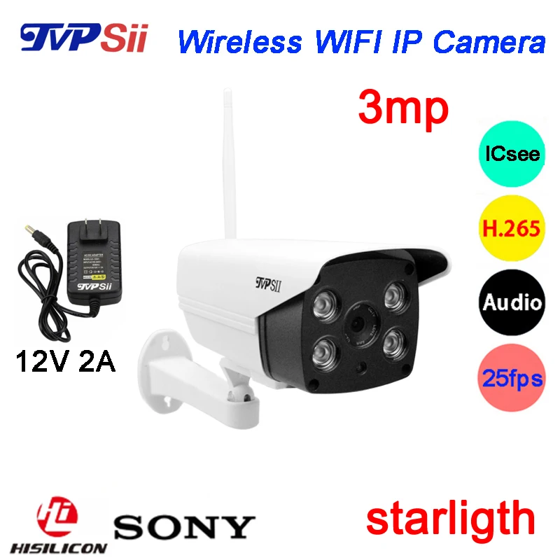 3MP Sony291 4pcs Array LED H.265 ICsee 25fps 128G ONVIF Two-Audio Onvif Waterproof WIFI Wireless IP Camera Free Shipping 
3MP Sony291 4pcs Array LED H.265 ICsee 25fps 128G ONVIF Two-Audio Onvif Waterproof WIFI Wireless IP Camera Free Shipping