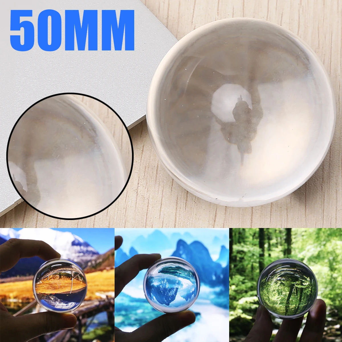 Round 50mm Clear Glass Crystal Ball Transparent Powerful Healing Sphere Photography Props Home Decoration
Round 50mm Clear Glass Crystal Ball Transparent Powerful Healing Sphere Photography Props Home Decoration