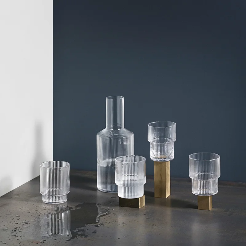 Scandinavian Danish Stripe Glass Vertical Stripes Glass Kettle Waterbottle Transparent Vertical 2 Step Grain Cup Fruit Juice Cup
Scandinavian Danish Stripe Glass Vertical Stripes Glass Kettle Waterbottle Transparent Vertical 2 Step Grain Cup Fruit Juice Cup