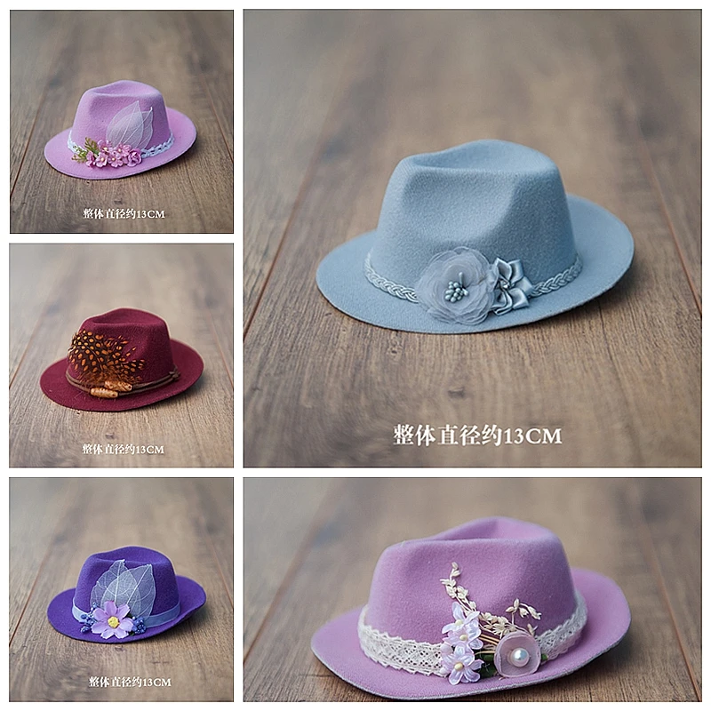 

Newborn photography props hat polychromatic cowboy cap photo headband small decorative accessories modeling headwear cap