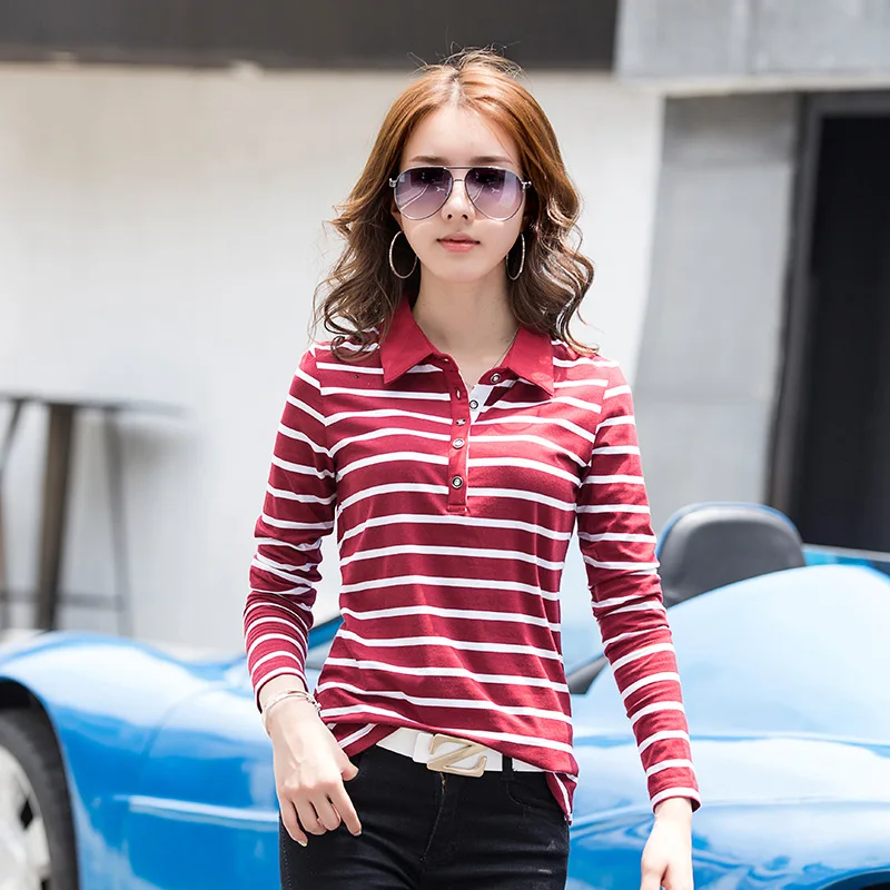 2019 Winter Autumn Polo Shirt Women 100% Cotton Long Sleeve Women Polos Shirt Basic Top Plus Size Striped Polo Shirts Mujer
2019 Winter Autumn Polo Shirt Women 100% Cotton Long Sleeve Women Polos Shirt Basic Top Plus Size Striped Polo Shirts Mujer