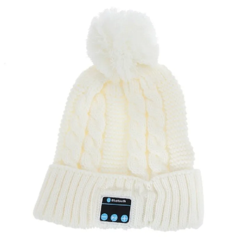 Women Winter Warm Wireless Sport Bluetooth Headset Smart Cap Headphone Speaker Soft Warming Bluetooth Beanie Hat For Smartphone