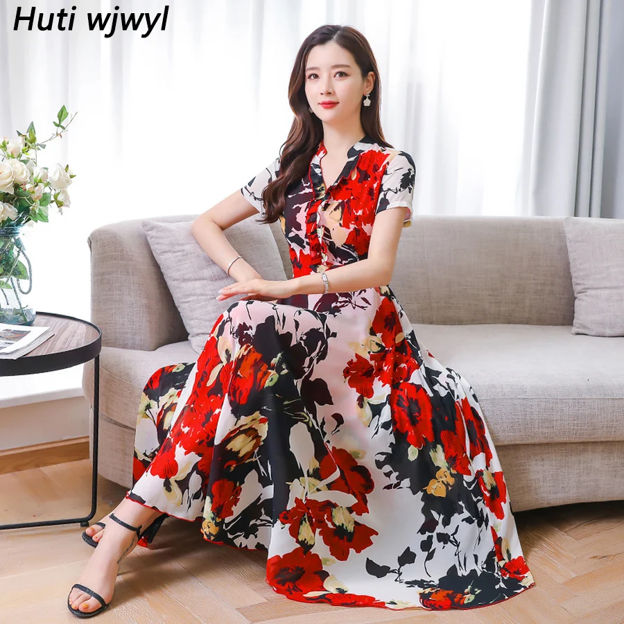 2019 Vintage 3XL Plus Size Print Boho Maxi Dress Summer Floral Chiffon Beach Midi Sundress Women Bodycon Elegant Party Vestidos
2019 Vintage 3XL Plus Size Print Boho Maxi Dress Summer Floral Chiffon Beach Midi Sundress Women Bodycon Elegant Party Vestidos