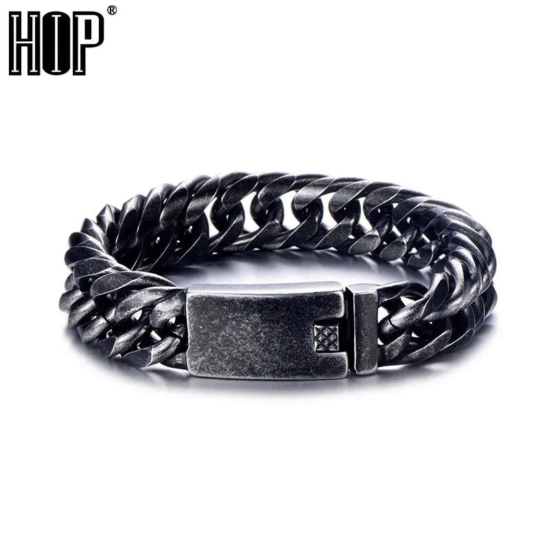 HIP Cool Royal Black Color Men Bracelet 316L Stainless Steel Curb Cuban Link Chain Bracelets For Men Women Jewelry Dropshipping
HIP Cool Royal Black Color Men Bracelet 316L Stainless Steel Curb Cuban Link Chain Bracelets For Men Women Jewelry Dropshipping