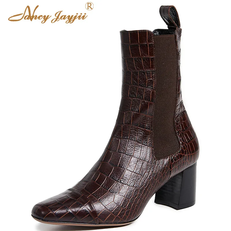 Brown Stone-effect Woman Ankle Boots Cheslsea Ladies Shoes 2018 Winter Autumn Big Size 45 44 Dress Mature Office Career Sexy
Brown Stone-effect Woman Ankle Boots Cheslsea Ladies Shoes 2018 Winter Autumn Big Size 45 44 Dress Mature Office Career Sexy