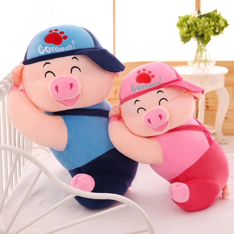 Candice guo! Super cute plush toy lovely couple piggy McDull pig papa pillow soft stuffed cushion birthday Christmas gift 1pc | Игрушки и