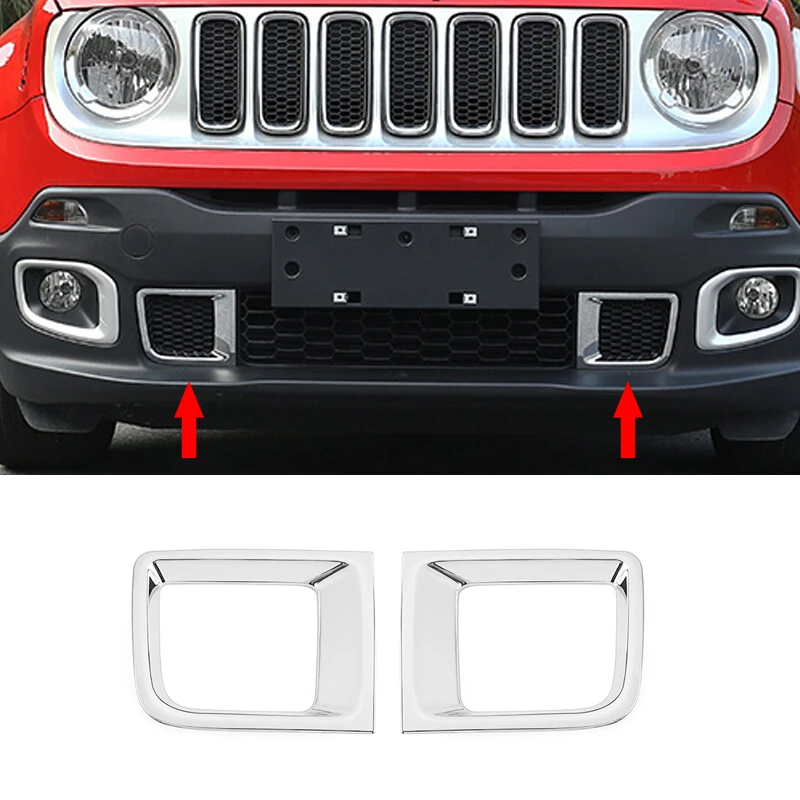 Хромированная решетка для переднего бампера Jeep Renegade 2015 2016 2017 2018 ABS