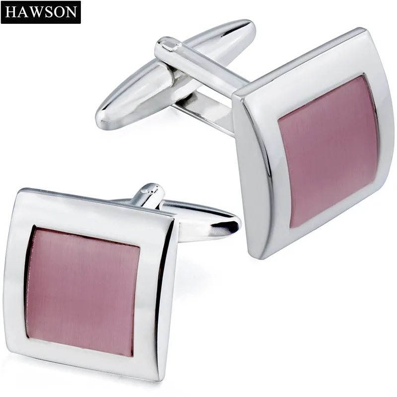 HAWSON New Trendy Square Cufflinks Pink Cat's Eye Stone Young Male French Shirts Cuff Links Fashion Men's Jewelry with Box
HAWSON New Trendy Square Cufflinks Pink Cat's Eye Stone Young Male French Shirts Cuff Links Fashion Men's Jewelry with Box