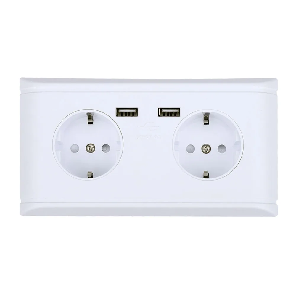 Multi-Functional EU Plug Wall Power Outlet Socket with USB Port For Phone Charging 250V Double Switchs Household Power Outlet
Multi-Functional EU Plug Wall Power Outlet Socket with USB Port For Phone Charging 250V Double Switchs Household Power Outlet