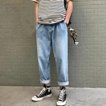 2019 Korean Men Casual Loose Classic Blue Straight Cowboy Pants Baggy Jeans Solid Color Wide Leg Wash Denim Trousers Homme M-2XL
2019 Korean Men Casual Loose Classic Blue Straight Cowboy Pants Baggy Jeans Solid Color Wide Leg Wash Denim Trousers Homme M-2XL