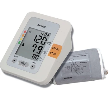 

BP-808E Digital Upper Arm Blood Pressure Pulse Monitors Tonometer Portable Health Care Monitor Meters Sphygmomanometer