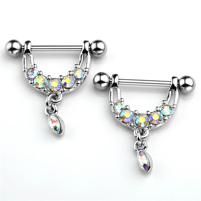 JOVIVI 2x Stainless Steel Rainbow Color Crystal U Shaped Oval Water Drop Silvery Sexy Nipple Ring Women Nipple Piercing jewelry
JOVIVI 2x Stainless Steel Rainbow Color Crystal U Shaped Oval Water Drop Silvery Sexy Nipple Ring Women Nipple Piercing jewelry
