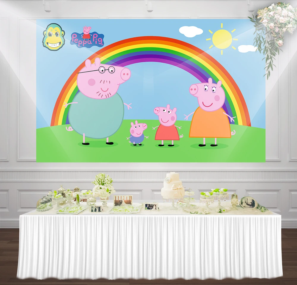 cartoon pigs Birthday backdrops rainbow cartoon Banner photo booth studio backdrops wall Decors Cute kids Photography background
cartoon pigs Birthday backdrops rainbow cartoon Banner photo booth studio backdrops wall Decors Cute kids Photography background