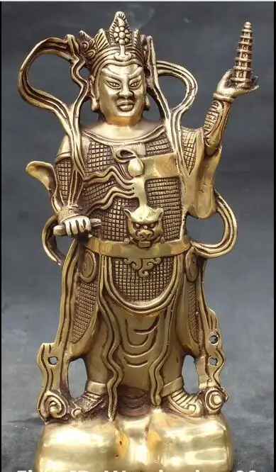 7" Chinese Bronze Carving Stand Hold Pagoda Heavenly Kings Immortals Statue fast
7" Chinese Bronze Carving Stand Hold Pagoda Heavenly Kings Immortals Statue fast