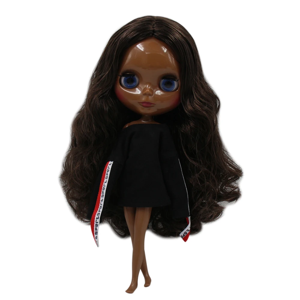 ICY factory blyth doll super dark skin original body glossy face black mixed brown curly hair DIY sd gift toy
ICY factory blyth doll super dark skin original body glossy face black mixed brown curly hair DIY sd gift toy