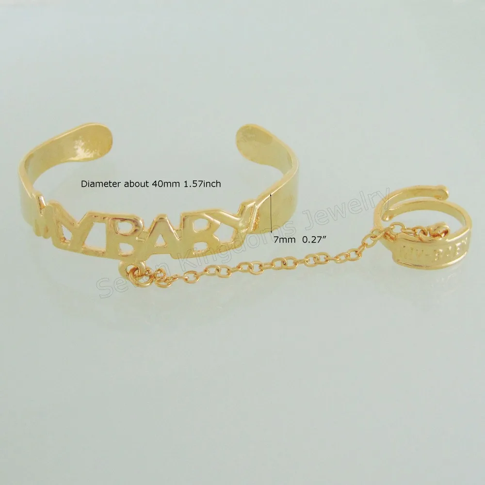 MIN ORDER 10$/ BOY OR GIRL CHILD BANGLE WORD MY BABY - YELLOW GOLD COLOR DIAMETER 1.6" OPENED WITH ADJUSTABLE MATCHING RING
MIN ORDER 10$/ BOY OR GIRL CHILD BANGLE WORD MY BABY - YELLOW GOLD COLOR DIAMETER 1.6" OPENED WITH ADJUSTABLE MATCHING RING