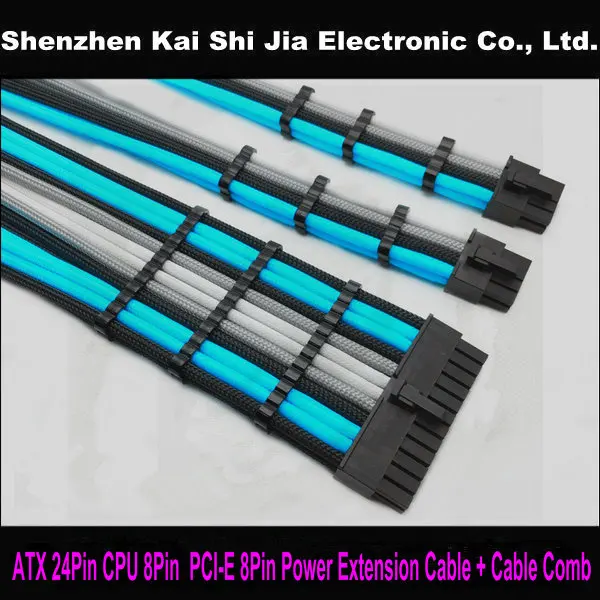 30CM Single Sleeved ATX 24Pin CPU 8Pin / EPS 4+4 Pin PCI-E 8Pin GPU 6+2 Pin Power Extension Cable + Black Cable Comb
30CM Single Sleeved ATX 24Pin CPU 8Pin / EPS 4+4 Pin PCI-E 8Pin GPU 6+2 Pin Power Extension Cable + Black Cable Comb