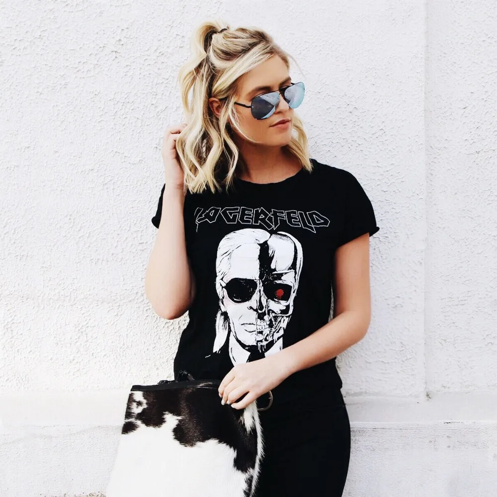 Shirts women's Tops Brand 2016 Fashion New Skeleton Head Printed Tee In Black Zombie Skull Punk Rock Cotton Shirts Women
Shirts women's Tops Brand 2016 Fashion New Skeleton Head Printed Tee In Black Zombie Skull Punk Rock Cotton Shirts Women