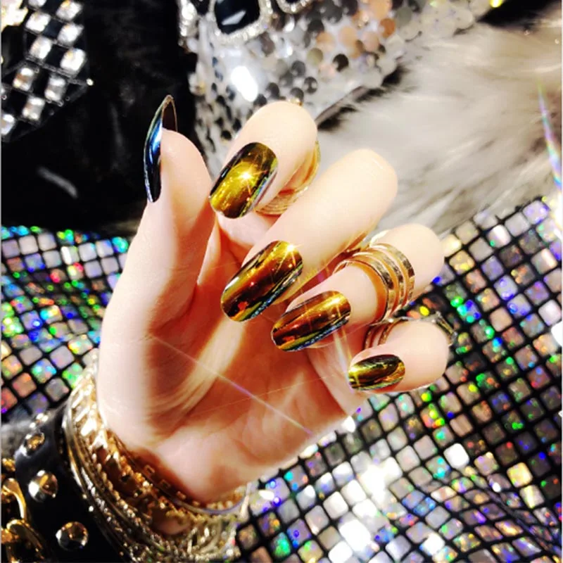 Symphony Light Mirror Fake Nails Multi-Color Plating False French Acrylic Nail Tip Metal Round Fake Nails With Nail Glue
Symphony Light Mirror Fake Nails Multi-Color Plating False French Acrylic Nail Tip Metal Round Fake Nails With Nail Glue