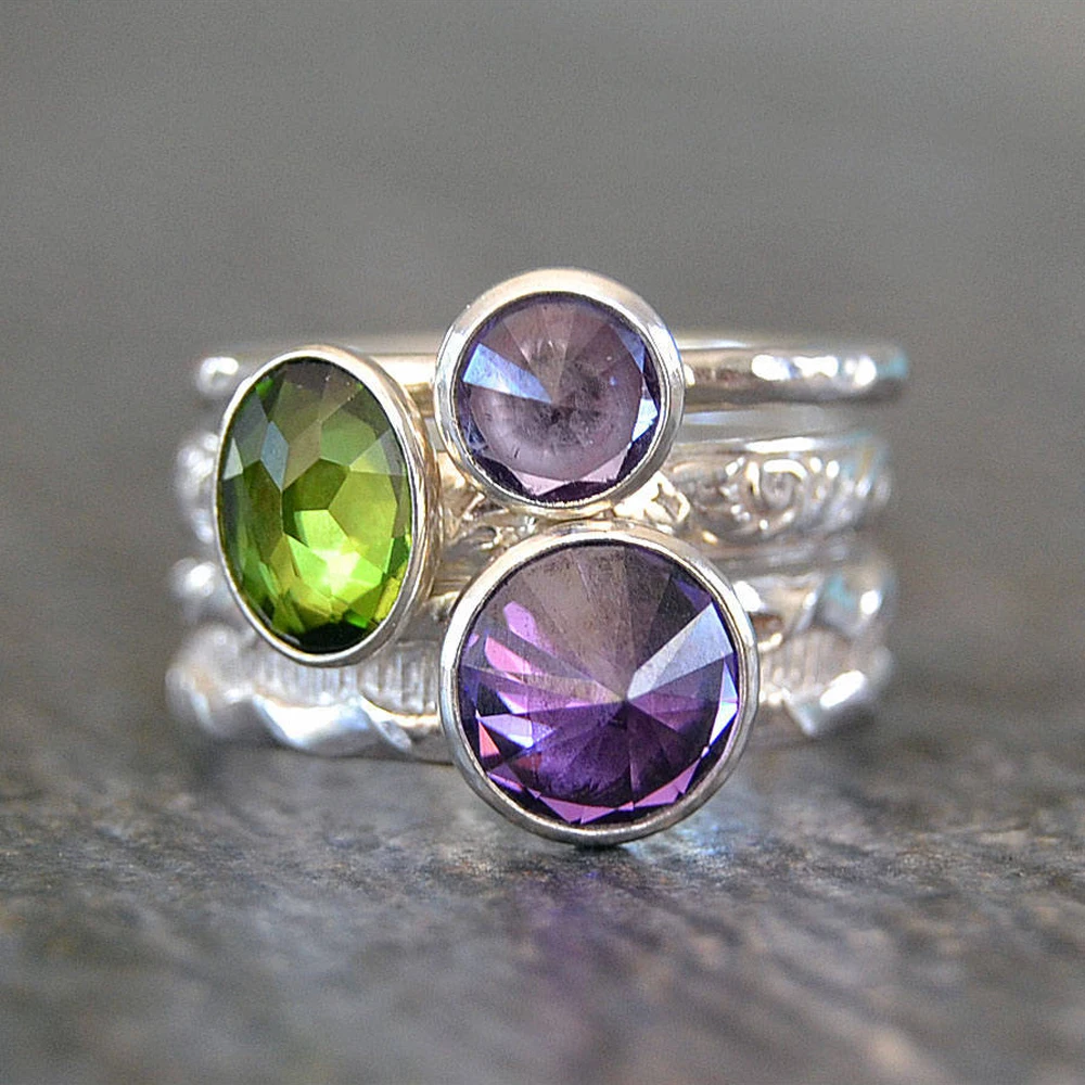 Unique Style 3 PCS Ring Sets For Woman Green Purple Round Crystal Zircon White Gold Color Birthday Gift Fashion Jewelry KCR224
Unique Style 3 PCS Ring Sets For Woman Green Purple Round Crystal Zircon White Gold Color Birthday Gift Fashion Jewelry KCR224