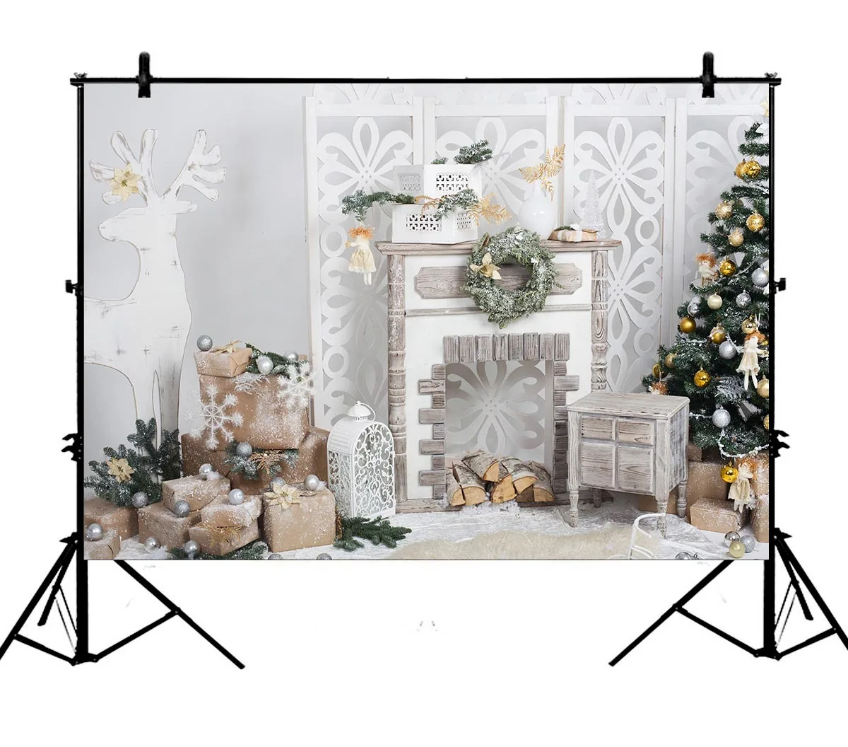5x7ft Christmas Decoration Tree Reindeer Wood Fireplce Polyester Photo Background Portrait Backdrop
5x7ft Christmas Decoration Tree Reindeer Wood Fireplce Polyester Photo Background Portrait Backdrop