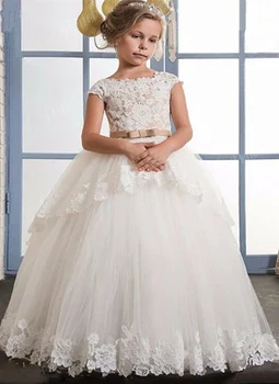 Cap Sleeves 2019 Flower Girl Dresses For Weddings Ball Gown Tulle Lace Appliques Long First Communion Dresses For Little Girls
Cap Sleeves 2019 Flower Girl Dresses For Weddings Ball Gown Tulle Lace Appliques Long First Communion Dresses For Little Girls