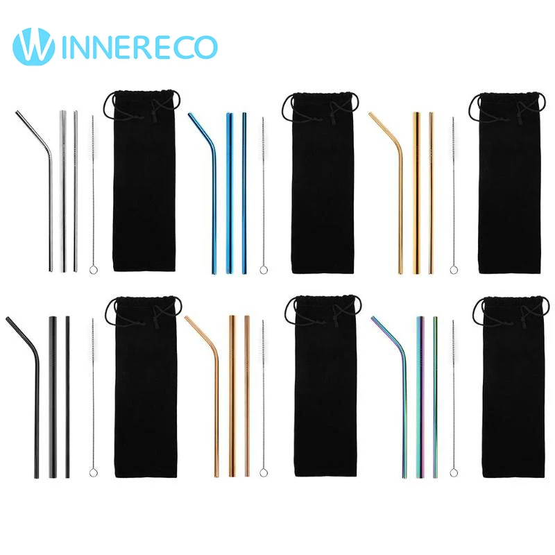 5pcs/Set Reusable Metal DrinkingStraw Stainless Steel Straight Bent Drinking Straws with Clean Brush and Bag Eco Friendly
5pcs/Set Reusable Metal DrinkingStraw Stainless Steel Straight Bent Drinking Straws with Clean Brush and Bag Eco Friendly
