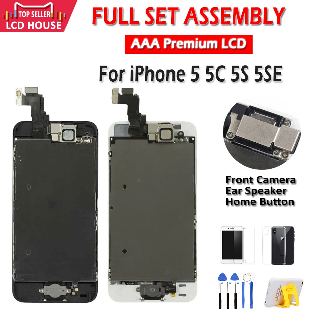 AAA Display for iPhone 5 5C 5S 5SE LCD Display Full Assembly LCD Touch Screen Digitizer Full Replacement Pantalla+Button+Camera
AAA Display for iPhone 5 5C 5S 5SE LCD Display Full Assembly LCD Touch Screen Digitizer Full Replacement Pantalla+Button+Camera