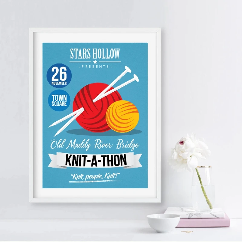 TV Show Poster Gilmore Girls Inspired Knit-A-Thon Print STARS HOLLOW Wall Art Picture Canvas Painting for Living Room Home Decor
TV Show Poster Gilmore Girls Inspired Knit-A-Thon Print STARS HOLLOW Wall Art Picture Canvas Painting for Living Room Home Decor