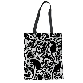 THIKIN Tote Ladies Casual Cute Black Cat Printing Canvas Shoulder Bag Women Large Capacity Female Shopping Bag Custom sac a main
THIKIN Tote Ladies Casual Cute Black Cat Printing Canvas Shoulder Bag Women Large Capacity Female Shopping Bag Custom sac a main
