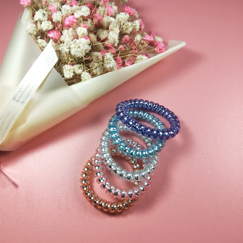 5 PCS fashion bright phone line elastic hair rope chewing gum hair ring spiral rubber band female hair accessories
5 PCS fashion bright phone line elastic hair rope chewing gum hair ring spiral rubber band female hair accessories