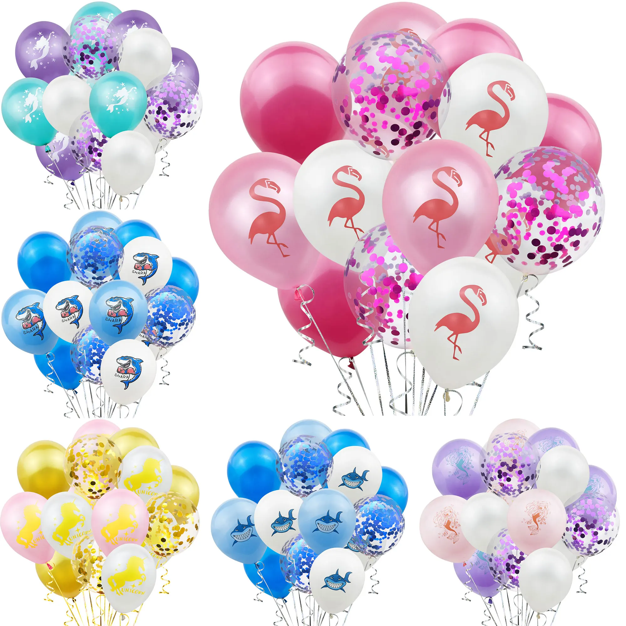 ZLJQ 43pcs MermaidFlamingo Unicorn Shark Balloons Latex Confetti Party Decorations Baby Shower Kid Birthday Balloon Supplies
ZLJQ 43pcs MermaidFlamingo Unicorn Shark Balloons Latex Confetti Party Decorations Baby Shower Kid Birthday Balloon Supplies