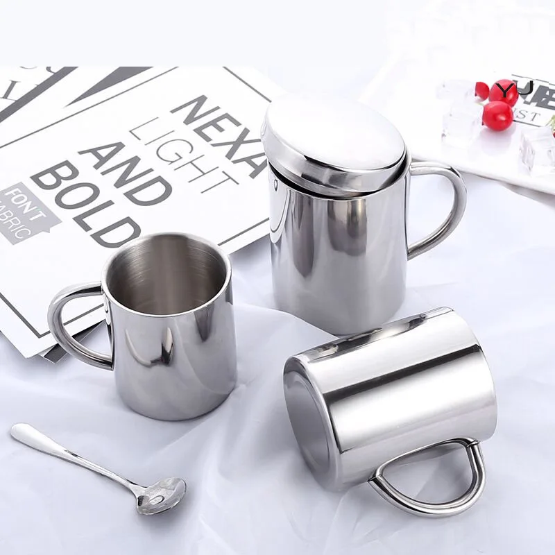 NEW Stainless Steel Double-Layer Mug With Lid Coffee Tea Milk Drinking Cup For Outdoor Camping Home Kitchen Bar Drinkware
NEW Stainless Steel Double-Layer Mug With Lid Coffee Tea Milk Drinking Cup For Outdoor Camping Home Kitchen Bar Drinkware
