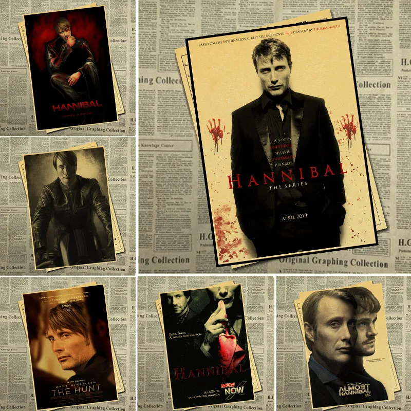 Hot TV series movie Hannibal vintage poster decorative painting horror thriller Halloween painting retro poster
Hot TV series movie Hannibal vintage poster decorative painting horror thriller Halloween painting retro poster