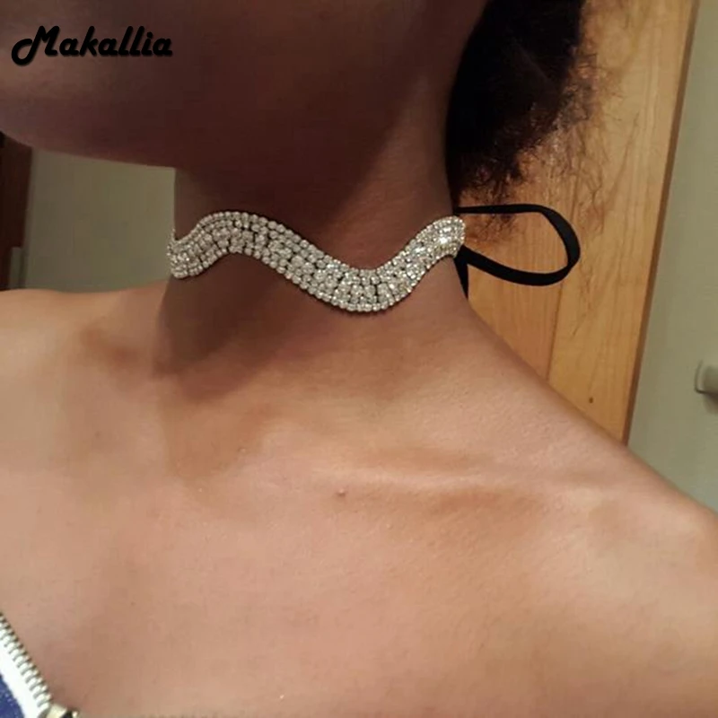 Fashion Hot Products Star Style New Women Shiny Crystal Rhinestone Wave Type Collar choker Necklace Birthday Wedding
Fashion Hot Products Star Style New Women Shiny Crystal Rhinestone Wave Type Collar choker Necklace Birthday Wedding