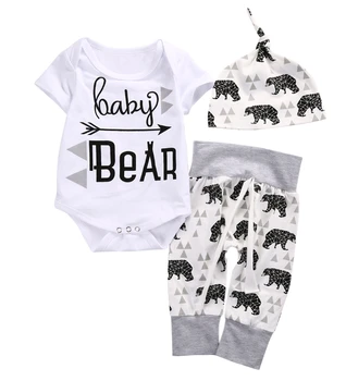 3pcs/Set Newborn Infant Baby Clothes Short Sleeve Baby Bear Boys Girls Romper Pant Hat Outfit Bebek Giyim Clothing Costume
3pcs/Set Newborn Infant Baby Clothes Short Sleeve Baby Bear Boys Girls Romper Pant Hat Outfit Bebek Giyim Clothing Costume