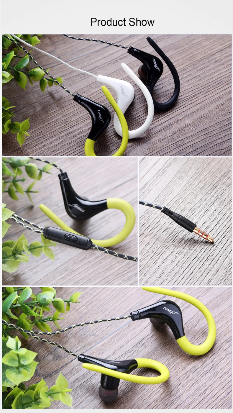 Chiclits In-ear Earphone with Microphone Sport Bass Headset 3.5mm Hanging Ear Type Earbud for iPhone Xiaomi Samsung (4)