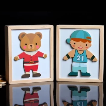 Magnetic Cartoon Bear Change Clothes Children Wooden Toy Puzzles Kids Educational Dress Changing Jigsaw Puzzle toys for children
Magnetic Cartoon Bear Change Clothes Children Wooden Toy Puzzles Kids Educational Dress Changing Jigsaw Puzzle toys for children