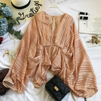 2019 summer new women blouse and shirts v-neck striped ruffles high waist slim sexy lady elegant shirts outwear tops
2019 summer new women blouse and shirts v-neck striped ruffles high waist slim sexy lady elegant shirts outwear tops